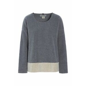 Henriette Steffensen Lounge Spa Fleece Pullover Oversized Grey Colorblock Scandi